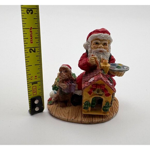 Santa Claus Painting Christmas Figurine Opening House Artist Holiday Scene - Picture 4 of 9